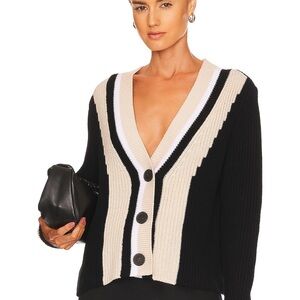 525 Varsity Cardigan in Black Multi